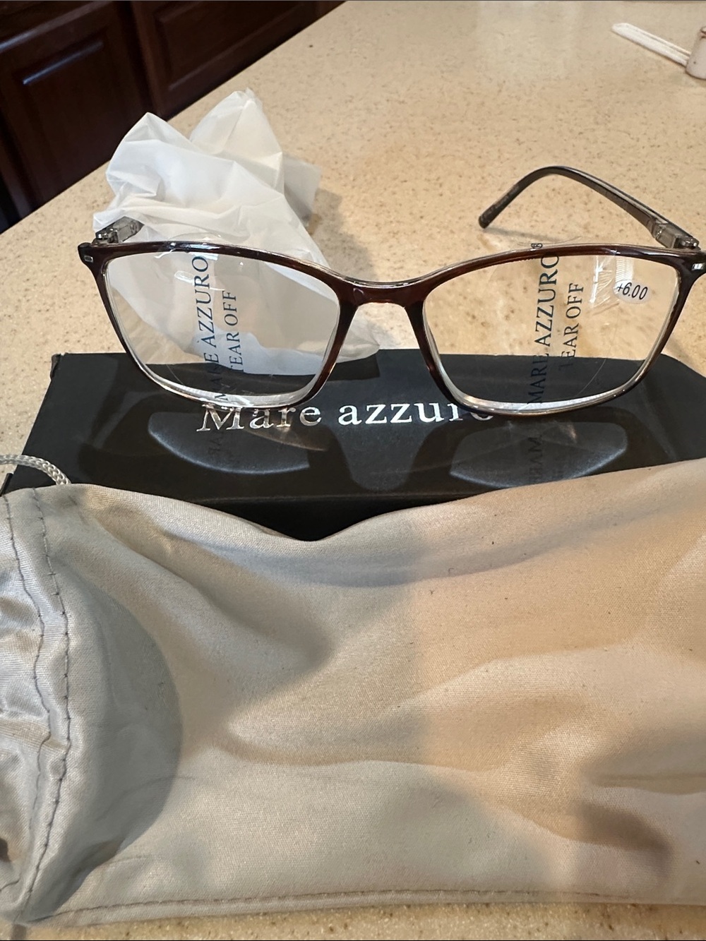 Mare Azzuro reading magnifying glasses +6.00 new in box